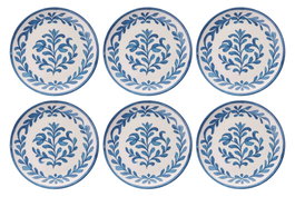 Hermia Juego de Platos de Servicio Cerámica Azul y Blanco 6 Piezas